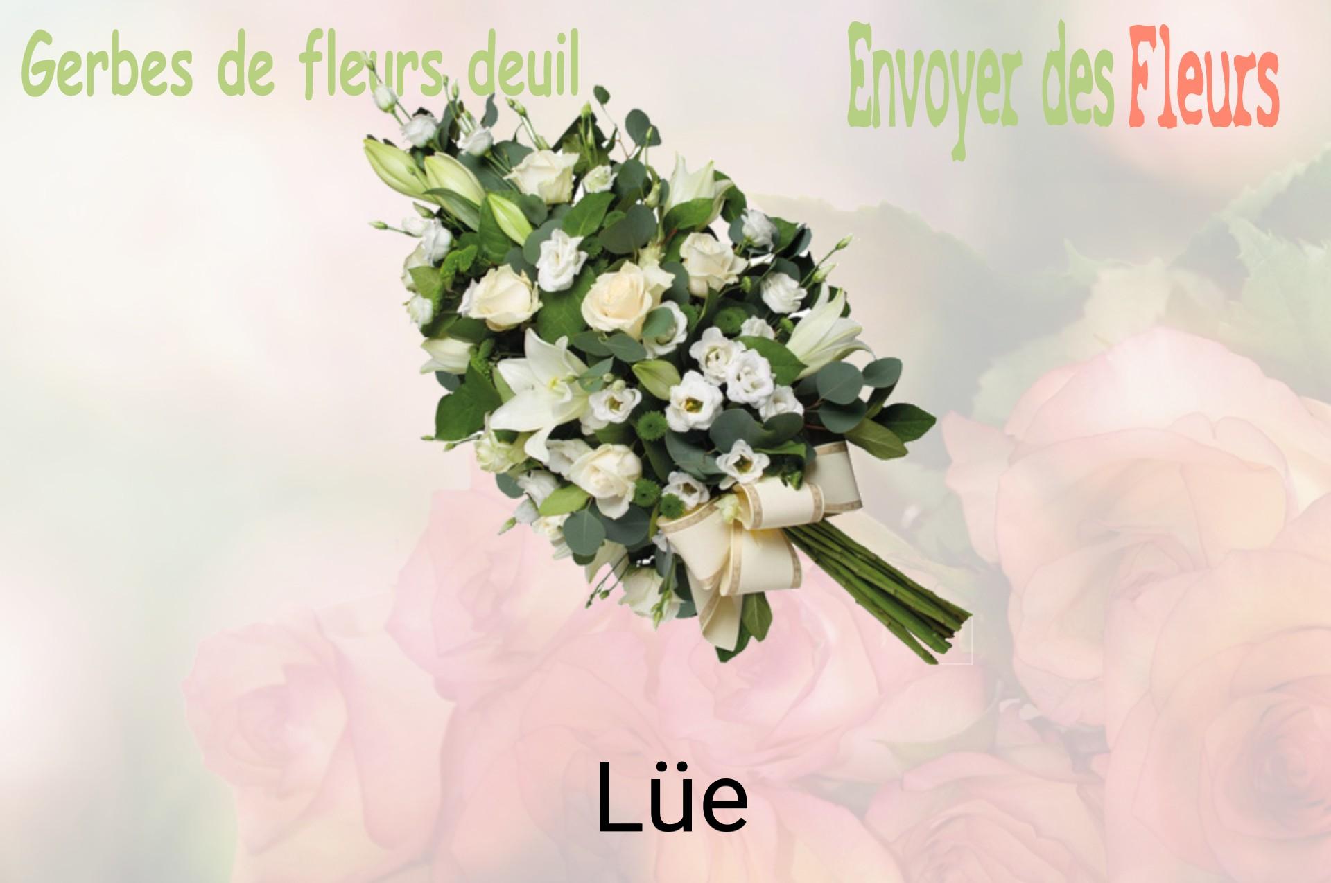 Gerbe de fleurs de deuil livrée à Lüe